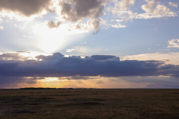 cloud covered sunset at Amboseli NP