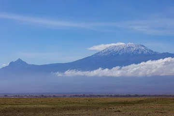 Foto op Plexiglas Kilimanjaro the savannah of Amboseli NP with mount kilimanjaro in background