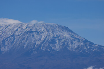 iced peak of mount kilimanjaro