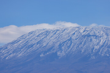 iced peak of mount kilimanjaro