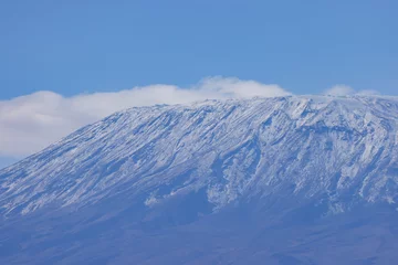 Papier Peint photo Kilimandjaro iced peak of mount kilimanjaro