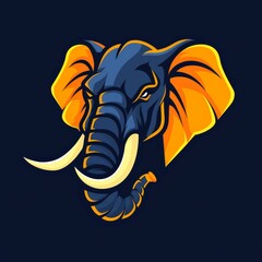 Charging Elephant Esports Logo with Flat Design and Symmetrical Lines Generative AI