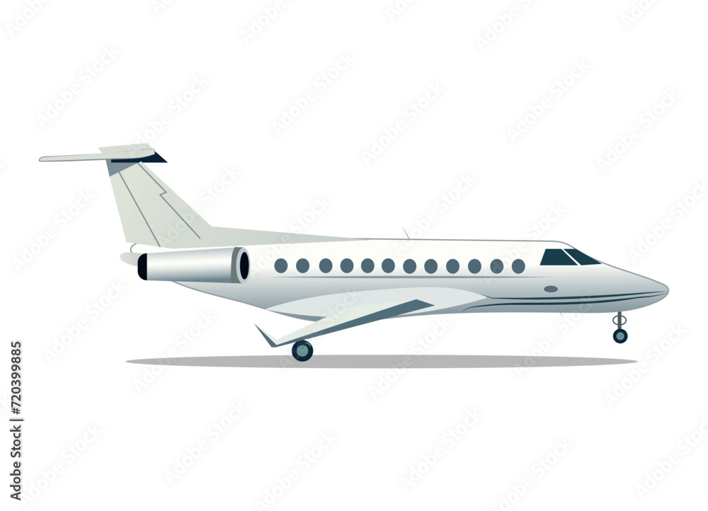 Poster plane of colorful set. this airplane illustration combines thoughtful design and a charming cartoon 