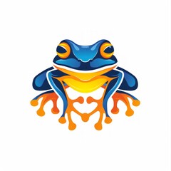 Fierce Leaping Frog Logo for Esports in Flat Design Generative AI