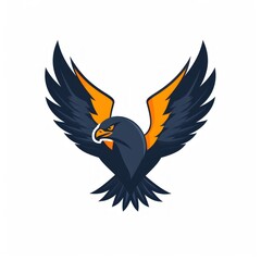 Swooping Falcon Esports Logo in Flat Design Generative AI