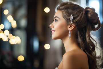 Festive event prom party holiday celebration fancy girl boy students well dressed Generative AI illustration