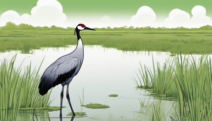 Fototapeta premium A bird standing in the water