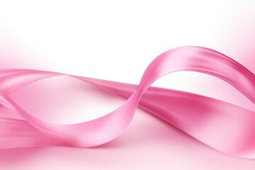 A symbolic pink ribbon representing breast cancer awareness, seen up close against a clean white background, Pink ribbon breast cancer isolated on white background, AI Generated
