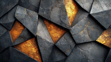 modern geometric pattren with gold black