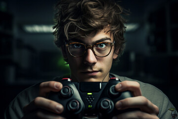 Generative AI picture playing video games concept gaming addiction