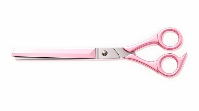 Isolated cute pink scissor cutter in transparent background