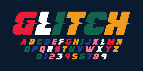 modern typography alphabet design. color font style. playful modern alphabet design