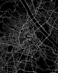 Vienna Austria Map, Detailed Dark Map of Vienna Austria