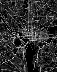 Washington DC Map, Detailed Dark Map of Washington DC