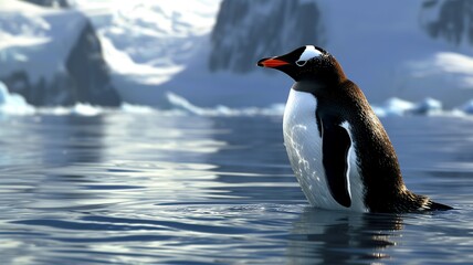 Obraz premium artificial intelligence macro image of a cute penguin