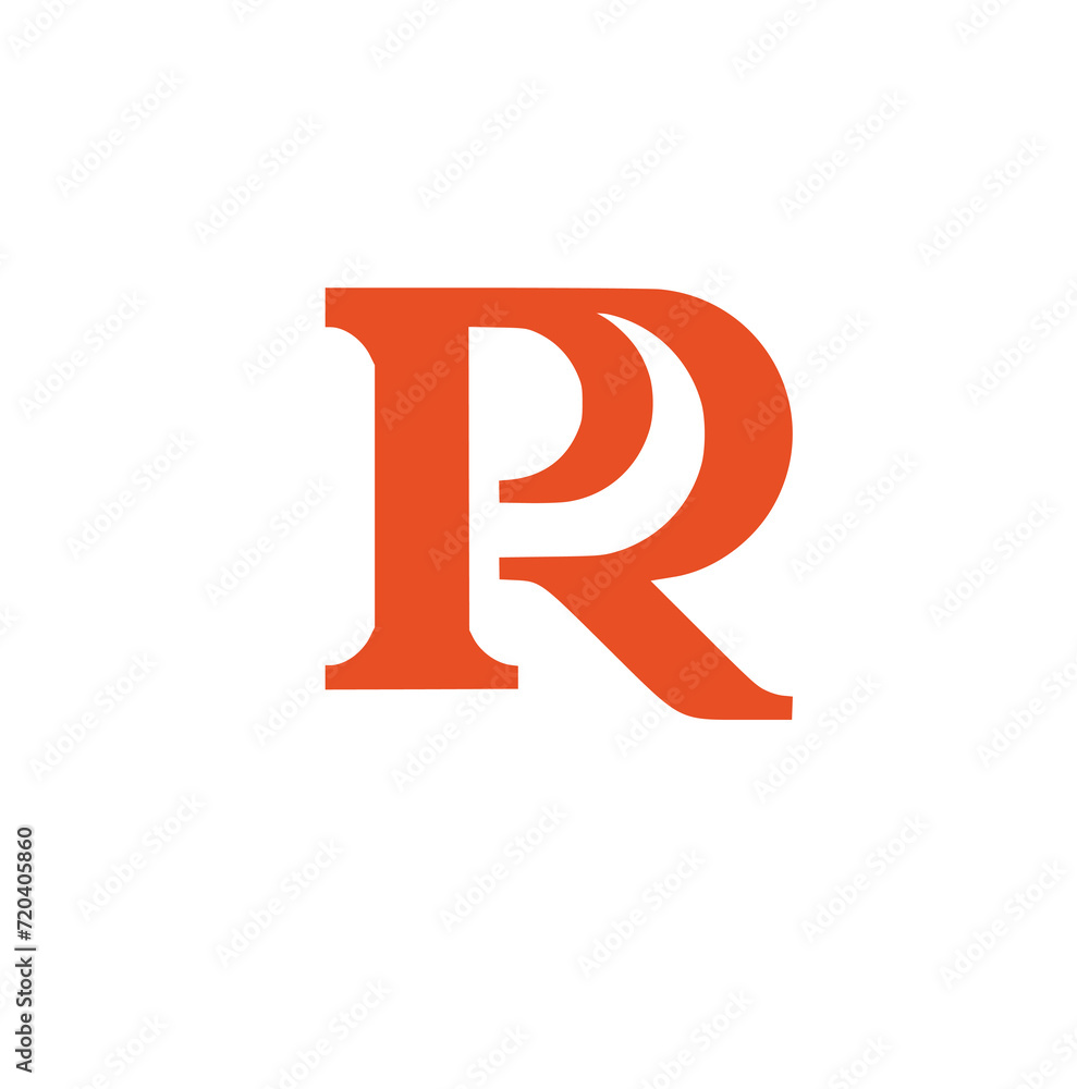 Poster initials p and r monogram logo design vector