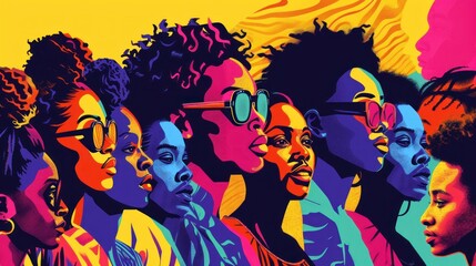 beautiful illustration of colored people