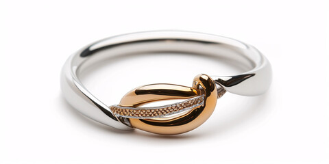 Elegant Two-Tone Gold and Silver Bracelet with a Unique Knot Design, Perfect for Fashion Enthusiasts Looking for a Modern yet Classic Accessory