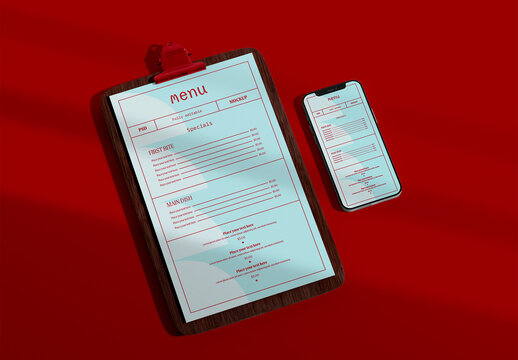 Menu and Smartphone Mockup