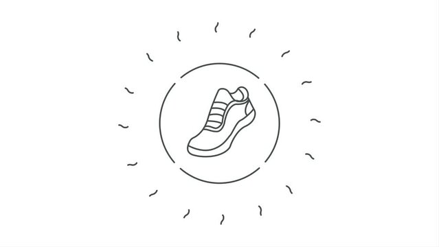 footage animation wash the shoes illustration design clean and shiny video line art design 2d