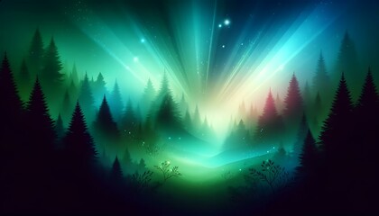 Gradient color background image with a mystical enchanted forest theme