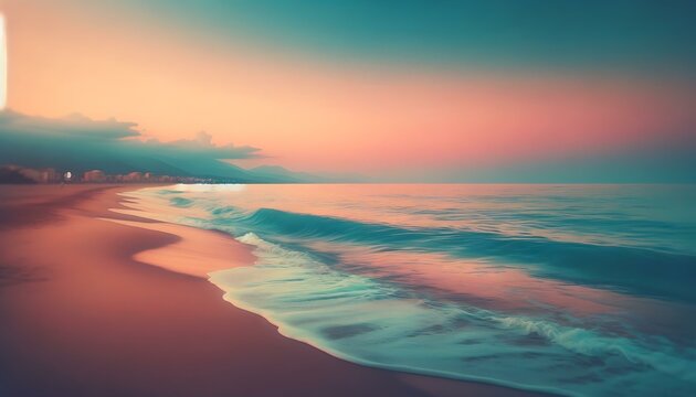 Gradient color background image with a tranquil seaside evening theme