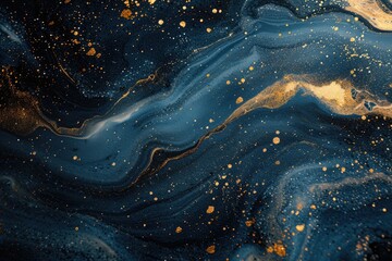 A close-up of the wallpaper in blue and gold. Generative Ai.
