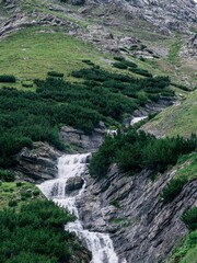Fototapeta na wymiar Waterfall in the mountains Alps
