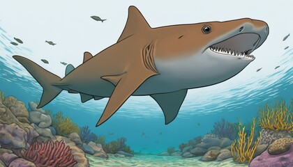 Obraz premium A shark swimming in the ocean