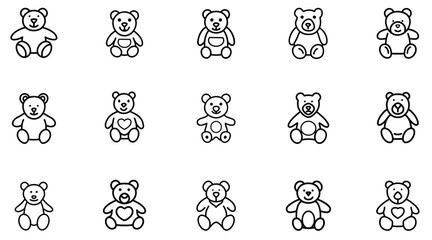 Teddy bear icon set.