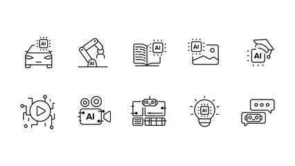 Ai icons with an editable stroke.