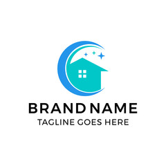 Abstract cleaning home logo design vector illustration