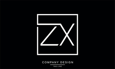 ZX, XZ, Abstract Letters Logo Monogram