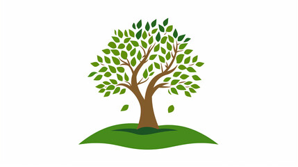 Obraz premium Flat modern logo design of a tree