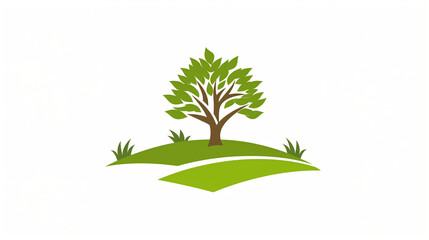 Flat modern logo design of a tree