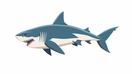 Flat modern logo design of a shark