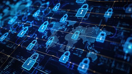 Cyber security and information safety concept, ai generative