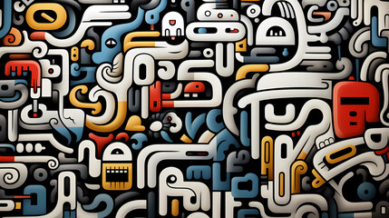 Cute graffiti art abstract background poster web page PPT, art background