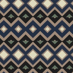 Abstract geometric ethnic pattern design for clothing, fabric, background, wallpaper, wrapping, batik. Knitwear, pixel pattern, embroidery style. Illustration