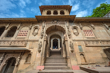 Maheshwar, Madhya Pradesh, India - August 25, 2023: Exterior shots of the scenic tourist landmark...