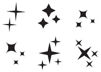 Sparkle star icons. Shine icons. Stars sparkles vector