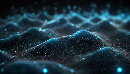 Futuristic Neural Network Rendered in Striking Blue with Depth of Field
