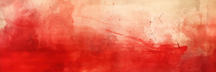 Red watercolor abstract painted background on vintage paper background