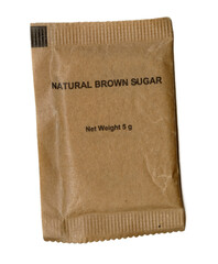 Scanned transparent 1200dpi brown sugar paper sachet