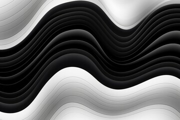 An intriguing black and white background featuring dynamic and flowing wavy lines., Modern black white abstract background, AI Generated