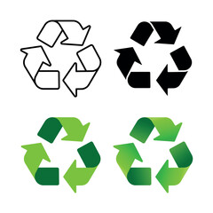 Recycle signs in four styles