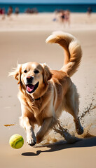 dog playing with ball