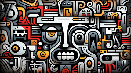 Abstract seamless doodle background, artistic background