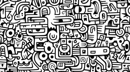 Abstract seamless doodle background, artistic background