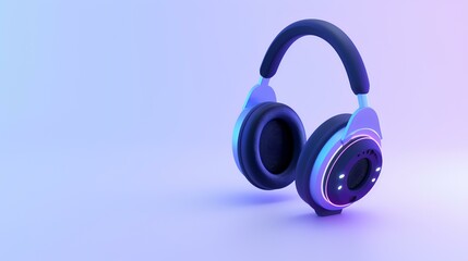 headphones on blue background